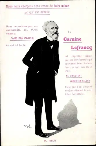 Ak La Carnine Lefrancq, Politiker Alexandre Ribot, Portrait
