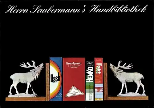 Künstler Ak Staeck, Klaus, Herrn Saubermanns Handbibliothek, Satire