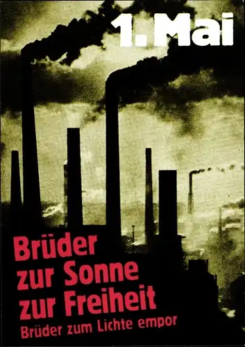 Künstler Ak Staeck, Klaus, Brüder zur Sonne zur Freiheit zum Lichte empor, Satire