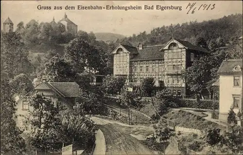 Ak Elgersburg in Thüringen, Eisenbahn Erholungsheim