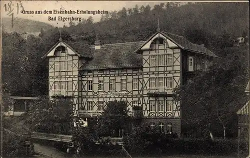 Ak Elgersburg in Thüringen, Eisenbahn Erholungsheim