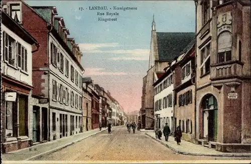 Ak Landau in der Pfalz, Königstraße, Rue Royale