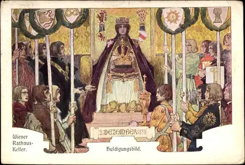 Künstler Ak Wien, Rathauskeller, Huldigungsbild 1898