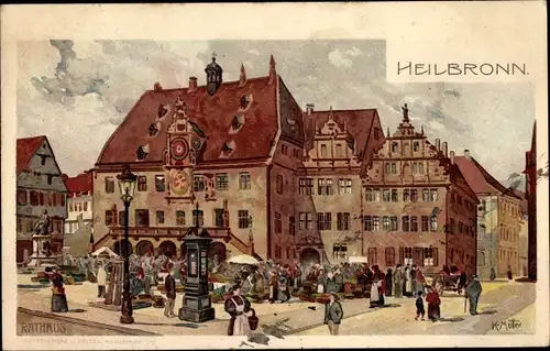 Künstler Ak Mutter, K., Heilbronn am Neckar, Rathaus