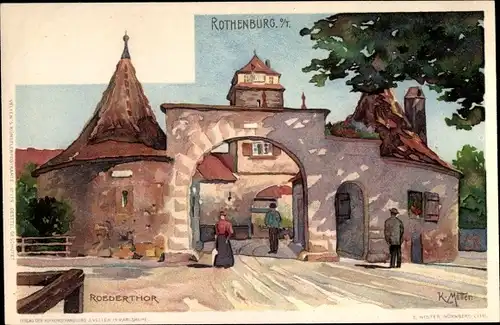 Künstler Litho Mutter, K., Rothenburg ob der Tauber, Am Rödertor