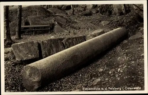 Ak Felsberg in Hessen, Riesensäule, Römische Arbeit, 2. 3. Jahrhundert n. Chr.