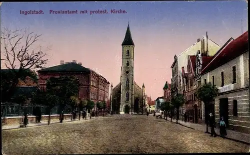 Ak Ingolstadt an der Donau Oberbayern, Proviantamt, Prot. Kirche