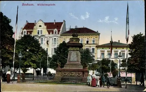 Ak Bochum im Ruhrgebiet, Wilhelmsplatz, Denkmal