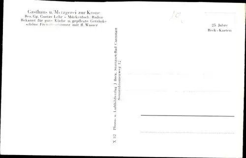 Ak Mückenloch Neckargemünd in Baden Württemberg, Gasthof zur Krone