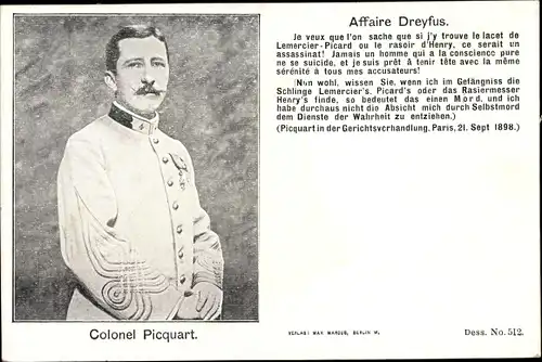 Ak Affaire Dreyfus, Colonel Picquart