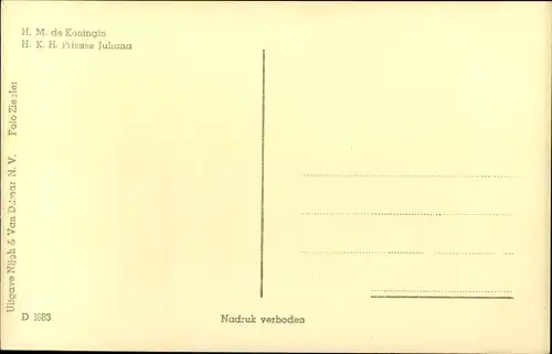 Ak Königin Wilhelmina der Niederlande, Prinzessin Juliana, Portrait