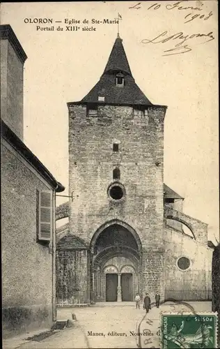 Ak Oloron Sainte Marie Pyrénées Atlantiques, Eglise de Sainte Marie, Portail