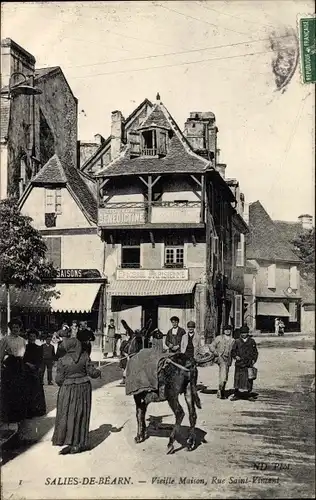 Ak Salies de Béarn Pyrénées Atlantiques, Vieille Maison, Rue Saint Vincent
