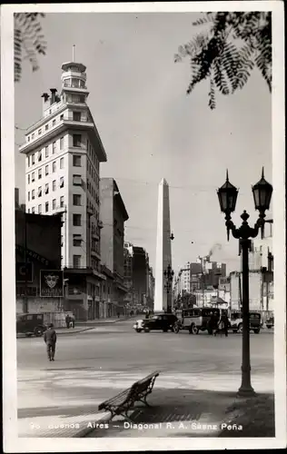 Foto Ak Buenos Aires Argentinien, Diagonal R. A. Saenz Peña