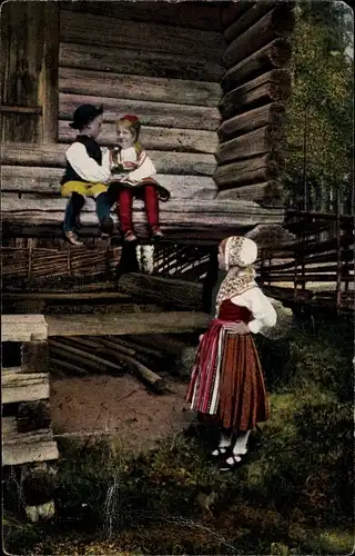 Ak Schwedische Trachten, Rättvik och Leksand