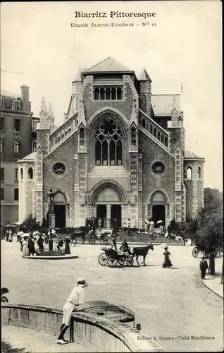 Ak Biarritz Pyrénées Atlantiques, Eglise Saint Eugenie