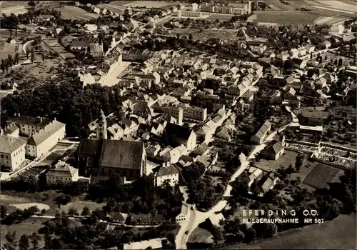 Ak Eferding in Oberösterreich, Luftaufnahme