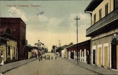 Ak Tampico Mexiko, Calle del Comercio