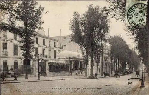 Ak Versailles Yvelines, Rue des Reservoirs, Hotel des Reservoirs