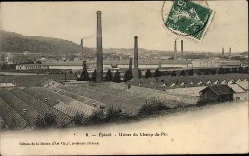 Ak Épinal Lothringen Vosges, Usines du Champ du Pin