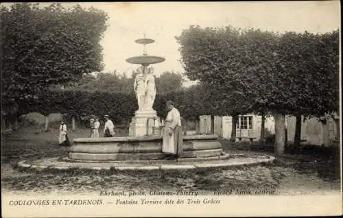 Ak Coulonges en Tardenois Aisne, Fontaine Terriere, Trois Graces
