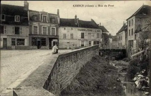 Ak Coincy Aisne, Rue du Pont