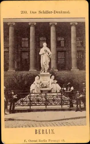 Foto Oertel, Eduard, Berlin Mitte, um 1875, Schillerdenkmal