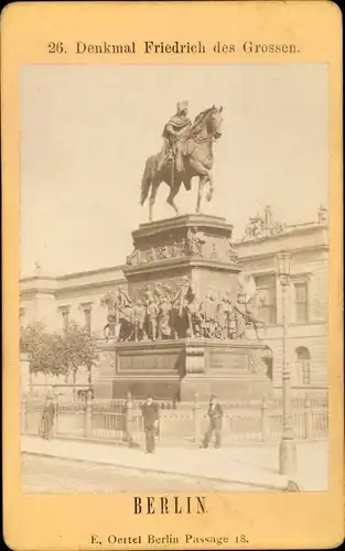 Foto Oertel, Eduard, Berlin Mitte, um 1875, Denkmal König Friedrichs des Großen