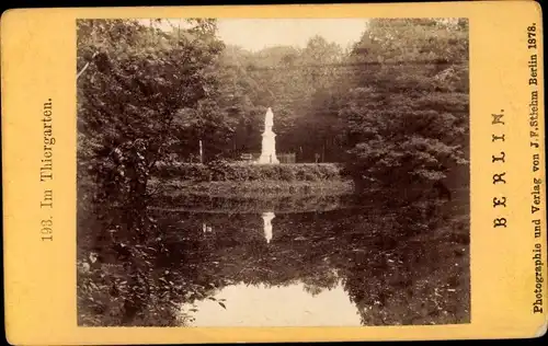 Foto Stiehm, J. F., Berlin Tiergarten, 1878, Im Tiergarten, Teich