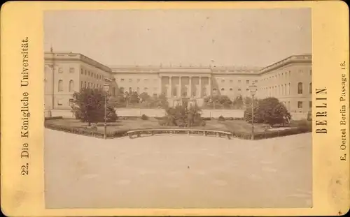 Foto Oertel, Eduard, Berlin Mitte, um 1875, Königl. Universität