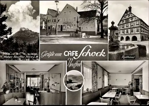 Ak Neuffen in Württemberg, Cafe Schock, Innenansicht, Rathaus