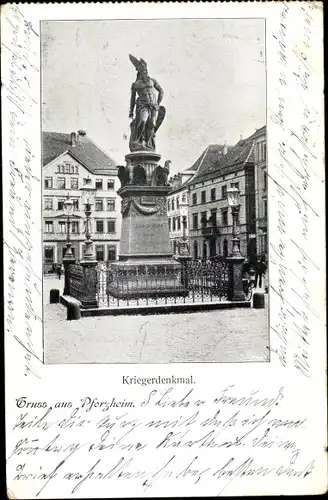 Ak Pforzheim im Schwarzwald, Kriegerdenkmal