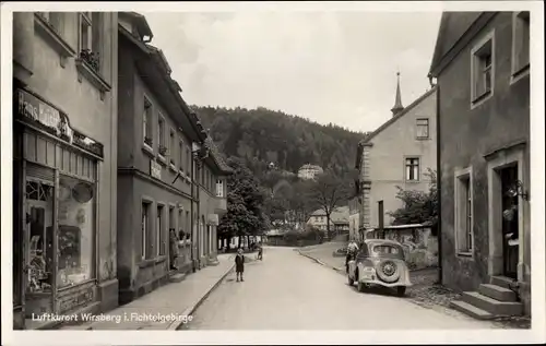 Ak Wirsberg im Fichtelgebirge, Straßenpartie, Geschäft Hans Meisinger