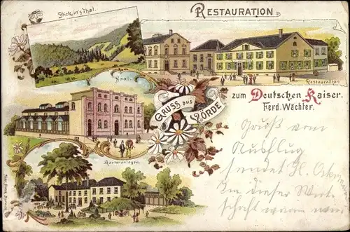 Litho Voerde Ennepetal, Restauration zum Deutschen Kaiser, Inh. Ferd. Wächter