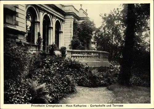 Ak Witten im Ennepe Ruhr Kreis, Privatheim Crengeldanz, Haus Katharina, Gartenhalle, Terrasse