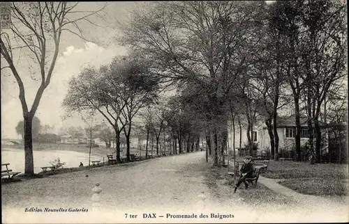 Ak Dax Landes, Promenade des Baignots