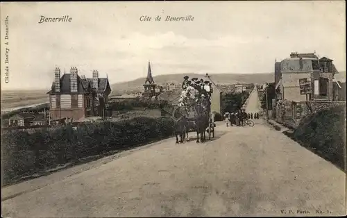 Ak Benerville Calvados, Une Rue