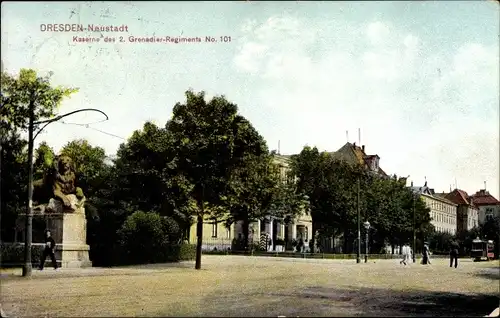 Ak Dresden Neustadt, Kaserne des 2. Grenadier Regiments No. 101