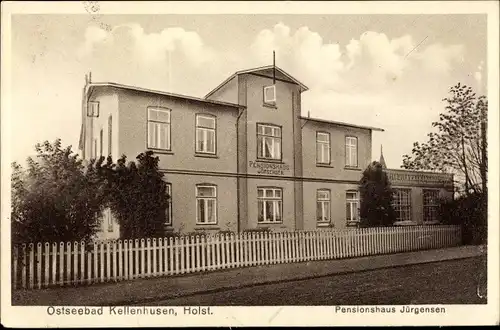 Ak Kellenhusen in Ostholstein, Pensionshaus Jürgensen, Straßenseite