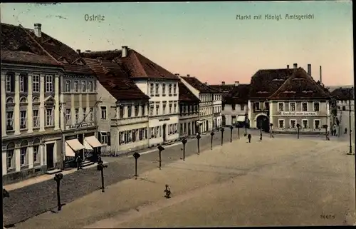 Ak Ostritz in Sachsen, Marktplatz, Gasthof zum Löwen, Amtsgericht