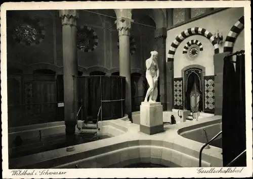 Ak Bad Wildbad im Schwarzwald, Gesellschaftsbad, Innenansicht