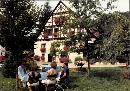 Ak Adelberg bei Göppingen, Gasthof Herrenmühle, Gartenpartie