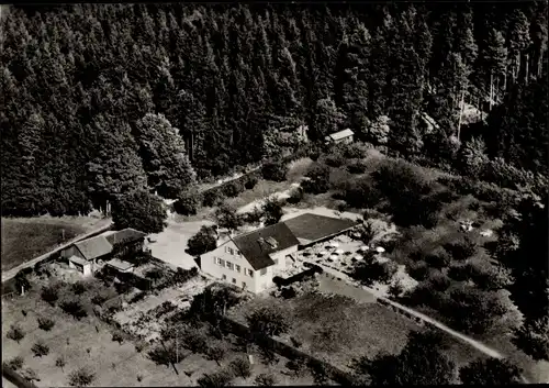 Ak Fornsbach Murrhardt in Württemberg, Kurhaus, Cafe Erdbeer, Fliegeraufnahme