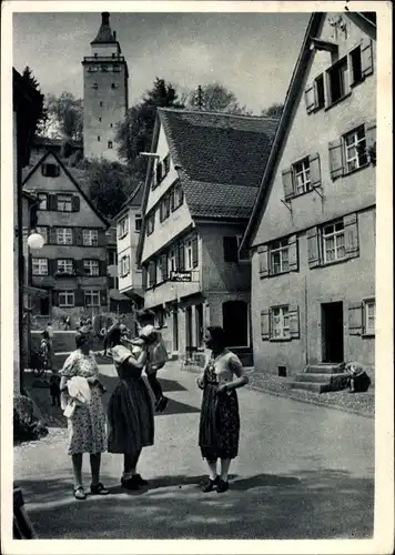 Ak Biberach an der Riß, Weberberg mit Gigelturm, Metzger