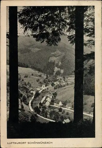 Ak Schönmünzach im Murgtal Baiersbronn im Schwarzwald, Blick auf den Ort