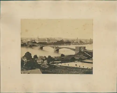Foto Koblenz am Rhein, 1880, Stadtansicht, Rheinpartie