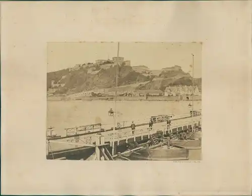 Foto Ehrenbreitstein Koblenz am Rhein, 1880, Festung, Rheinpartie