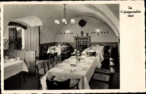 Ak Soest in Nordrhein Westfalen, Gasthaus St. Georgenkeller, Innenansicht