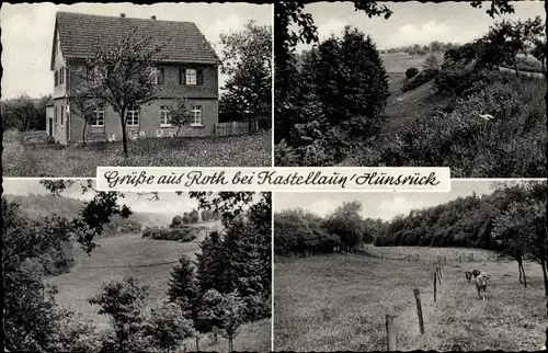 Ak Roth bei Kastellaun im Rhein Hunsrück Kreis, Privatpension, Landschaft