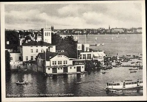 Ak Hamburg Nord Uhlenhorst, Uhlenhorster Fährhaus, Außenalster